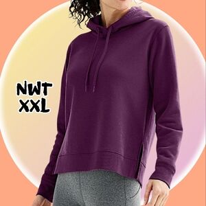 NWT XXL Ultrasoft Fleece Hoodie, Adj Drawstring w Vented Banded Sides & Cuffs